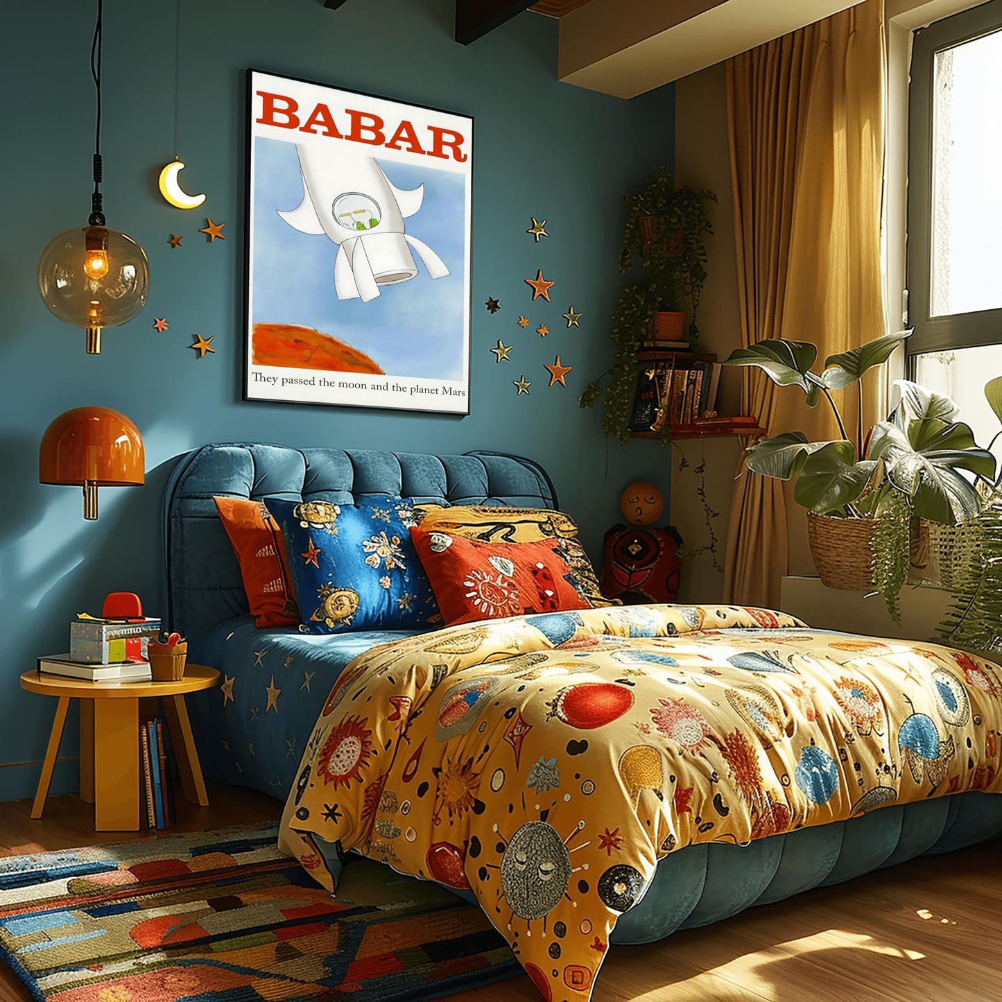 Babar the Elephant Print: Retro Nursery Wall Art, Kids Room Decor