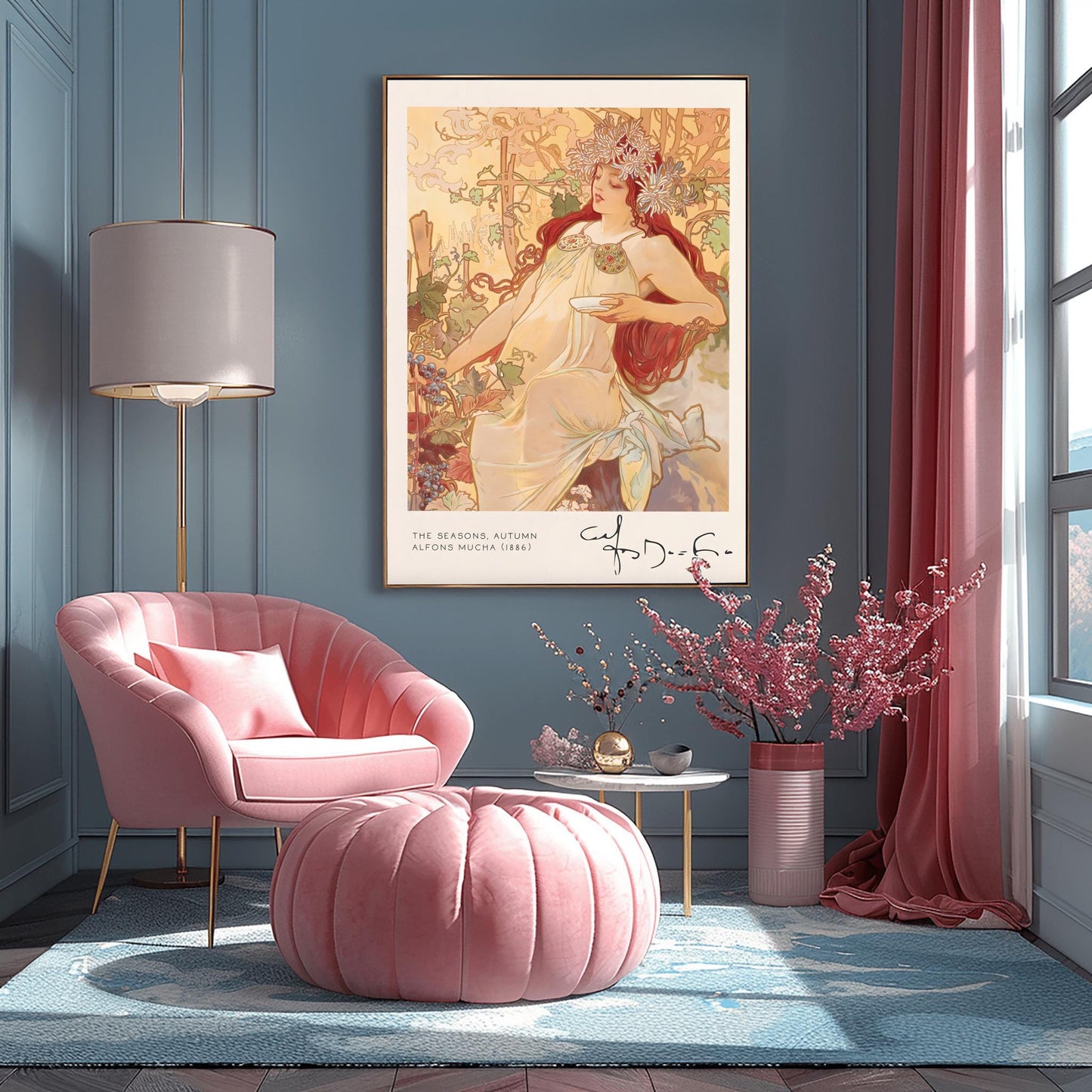 Alfons Mucha 'The Seasons - Autumn' Poster: Art Nouveau Female Print