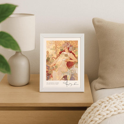 Alfons Mucha 'The Seasons - Autumn' Poster: Art Nouveau Female Print