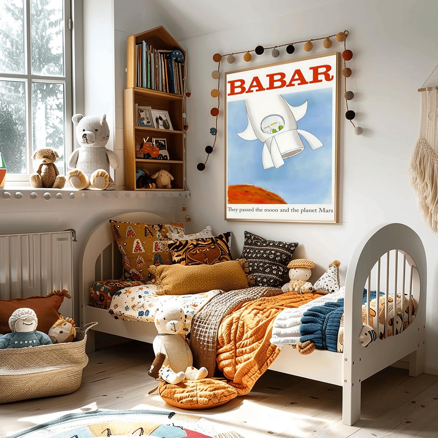 Babar the Elephant Print: Retro Nursery Wall Art, Kids Room Decor