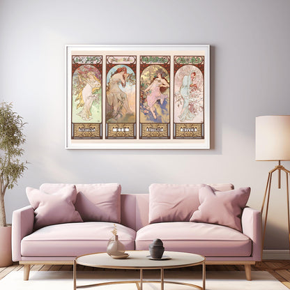 Alfons Mucha 'Summer' Art Nouveau Poster: Elegant Female Decor
