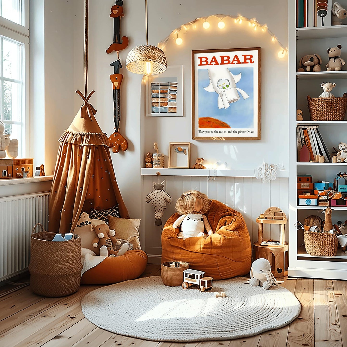 Babar the Elephant Print: Retro Nursery Wall Art, Kids Room Decor