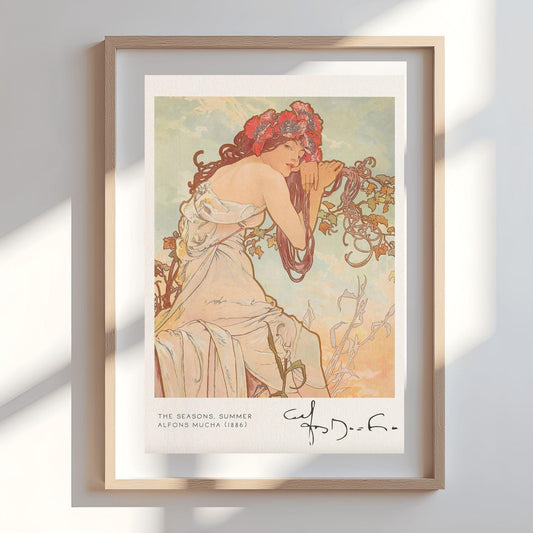 Alfons Mucha 'Summer' Art Nouveau Poster: Elegant Vintage Print