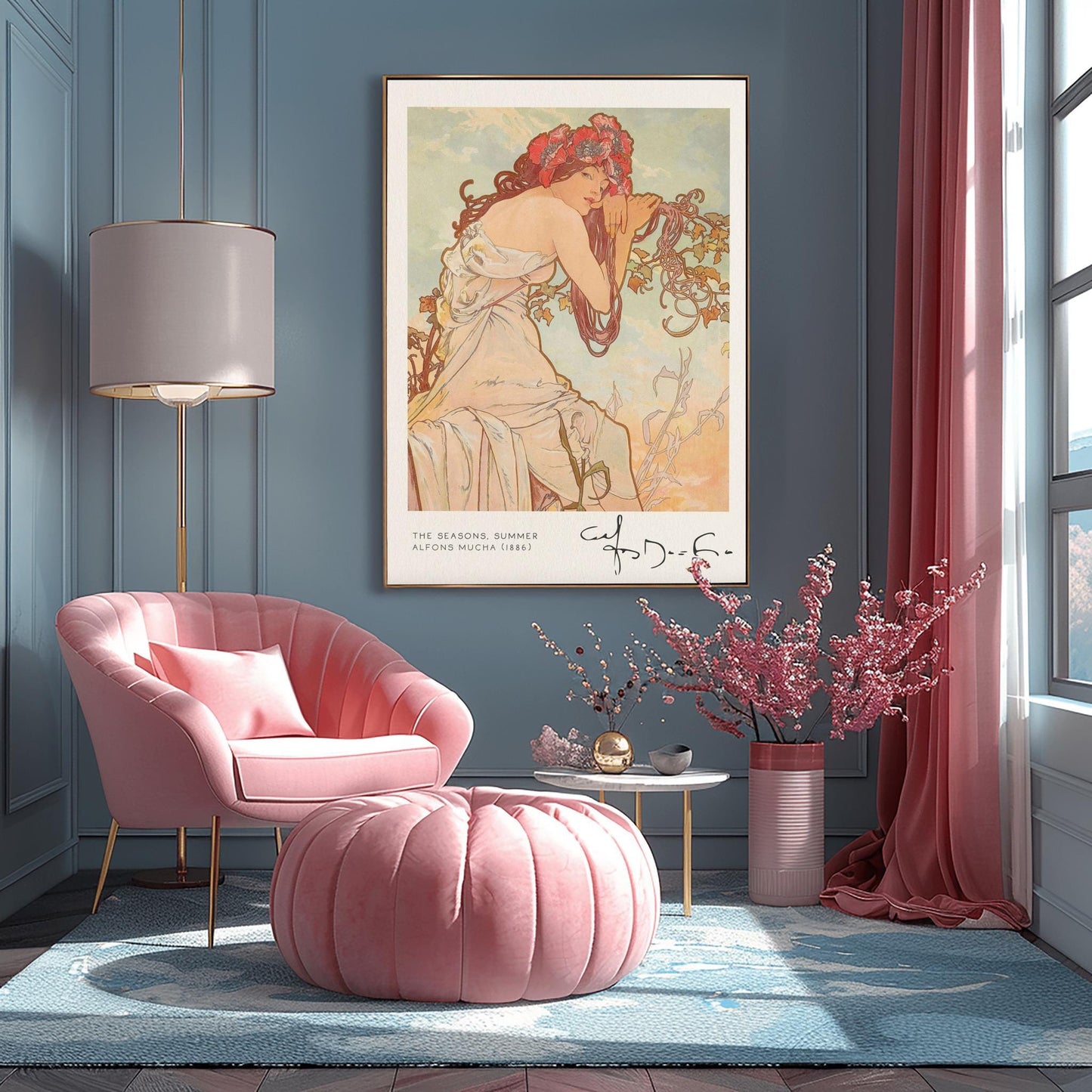 Alfons Mucha 'Summer' Art Nouveau Poster: Elegant Vintage Print