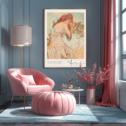 Alfons Mucha 'Summer' Art Nouveau Poster: Elegant Vintage Print