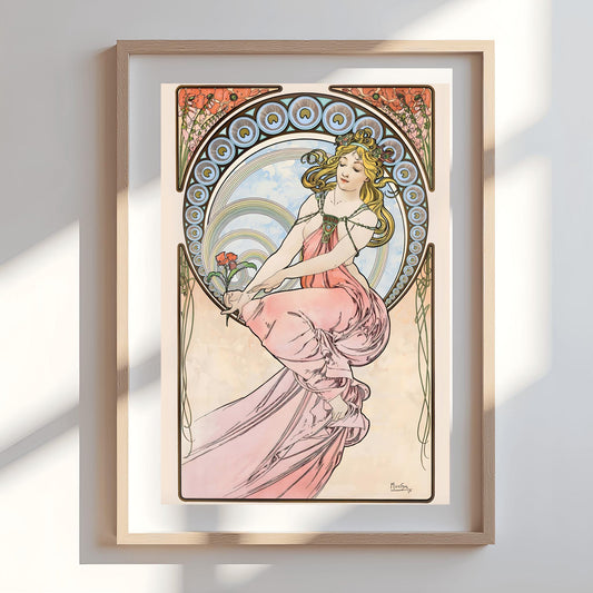 Alfons Mucha Art Nouveau Poster: 'The Arts - Painting' Elegant Print