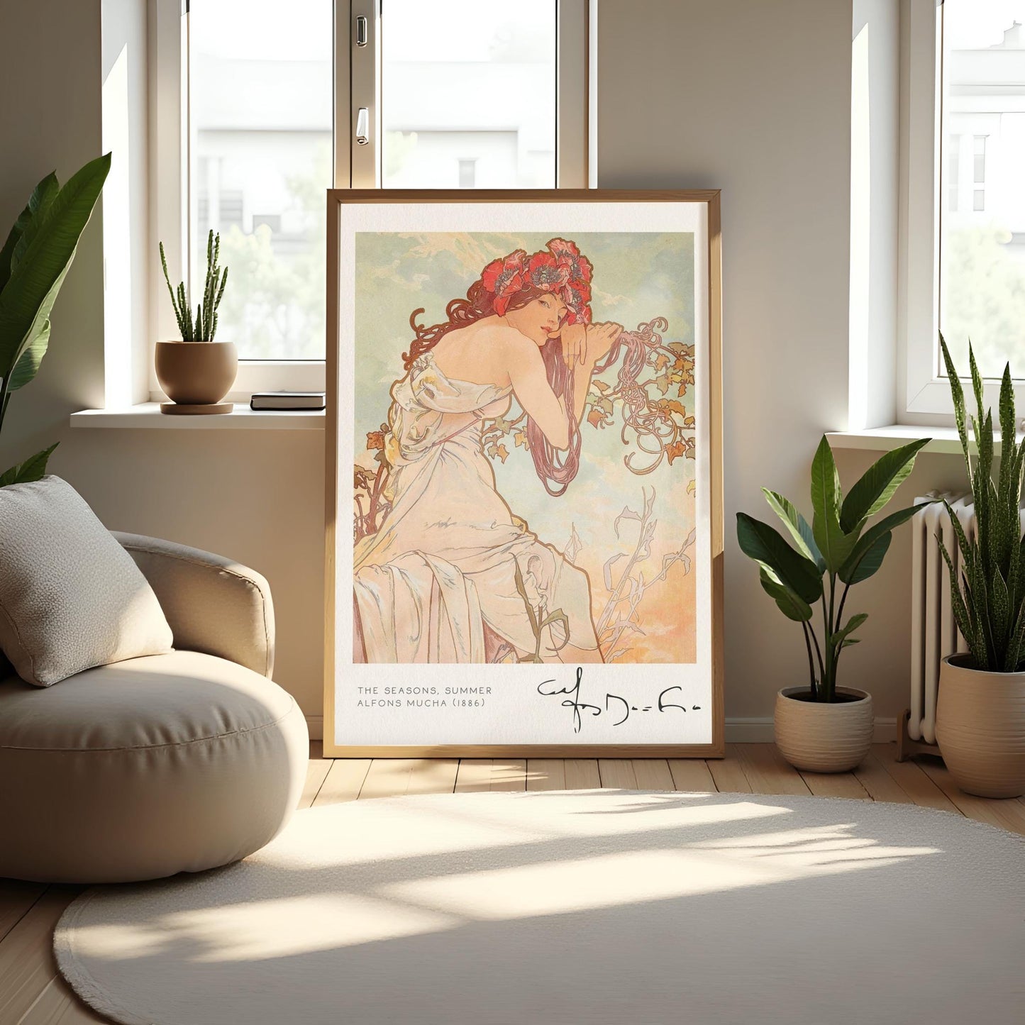 Alfons Mucha 'Summer' Art Nouveau Poster: Elegant Vintage Print