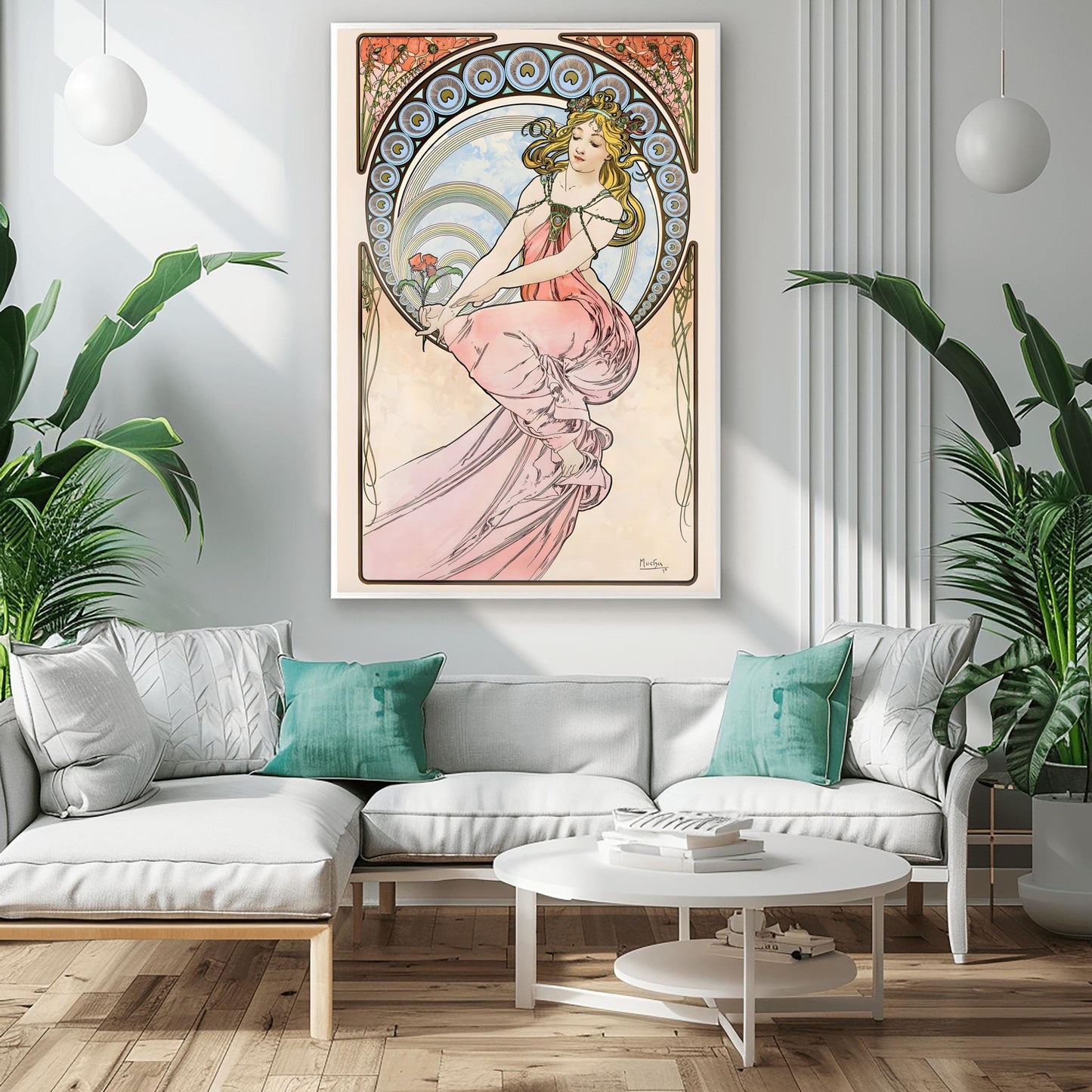 Alfons Mucha Art Nouveau Poster: 'The Arts - Painting' Elegant Print