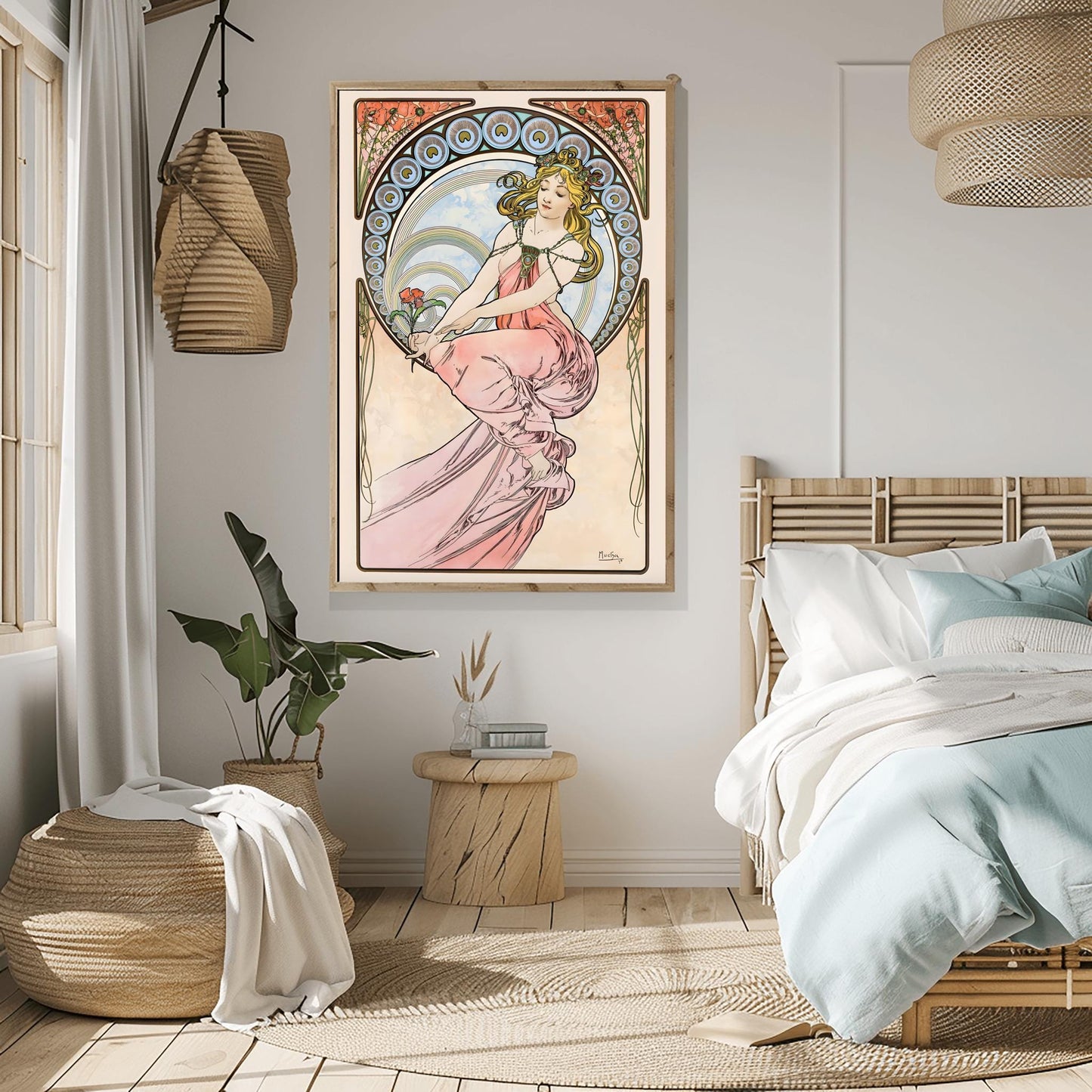 Alfons Mucha Art Nouveau Poster: 'The Arts - Painting' Elegant Print