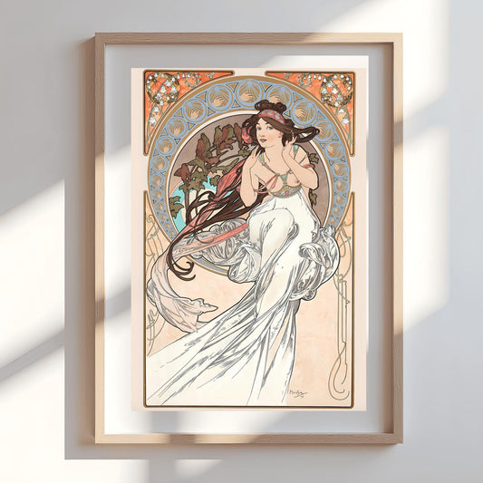 Alfons Mucha Art Nouveau Poster: 'The Arts - Music' Elegant Print
