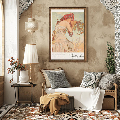 Alfons Mucha 'Summer' Art Nouveau Poster: Elegant Vintage Print