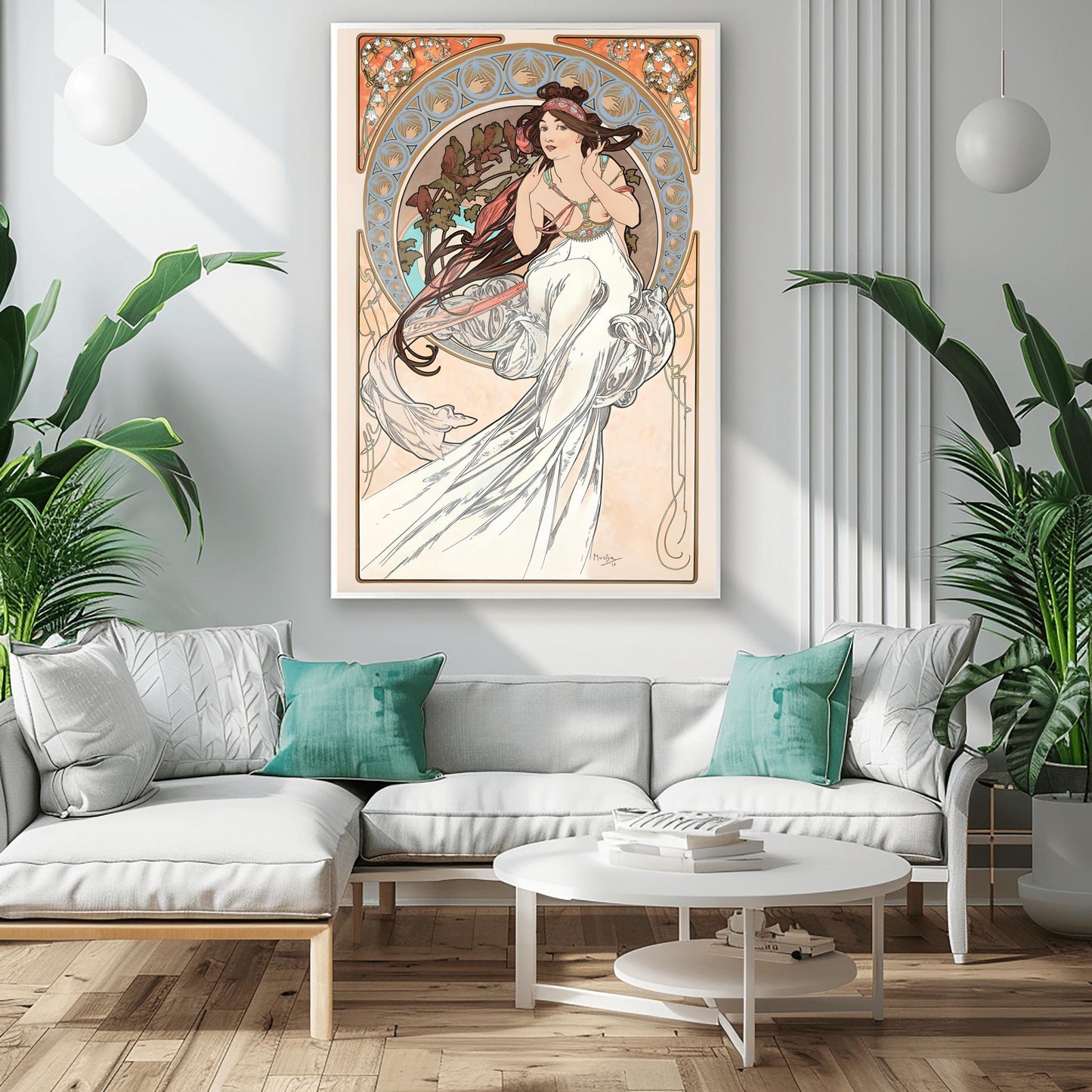 Alfons Mucha Art Nouveau Poster: 'The Arts - Music' Elegant Print