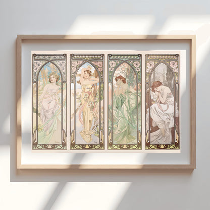 Alfons Mucha Art Nouveau Print Set: 'The Four Times of Day'