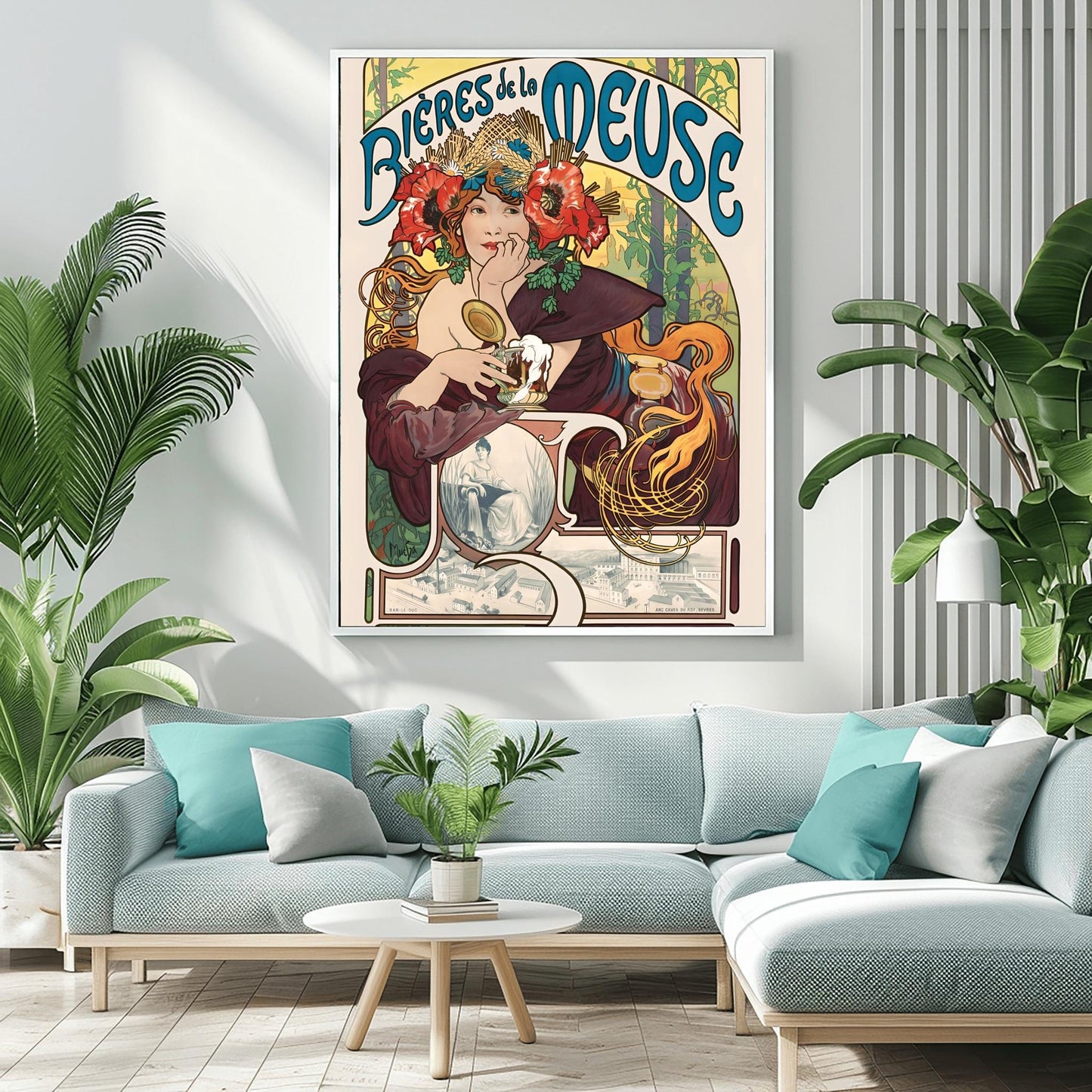 Alfons Mucha Art Nouveau Poster: Bières de la Meuse Vintage Print