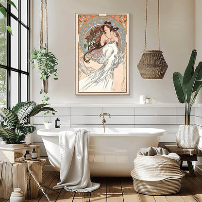 Alfons Mucha Art Nouveau Poster: 'The Arts - Music' Elegant Print