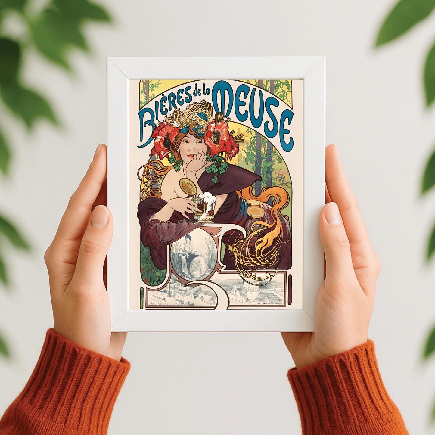 Alfons Mucha Art Nouveau Poster: Bières de la Meuse Vintage Print