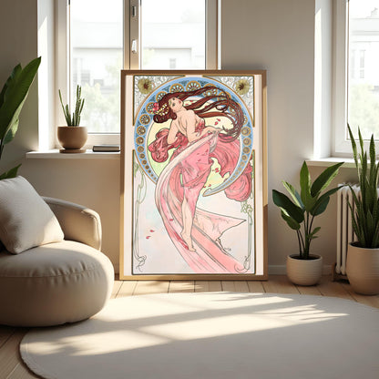 Alfons Mucha Art Nouveau Print: 'The Arts - Dance' Vintage Poster