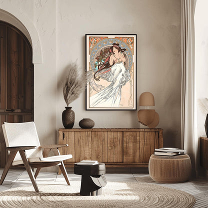 Alfons Mucha Art Nouveau Poster: 'The Arts - Music' Elegant Print