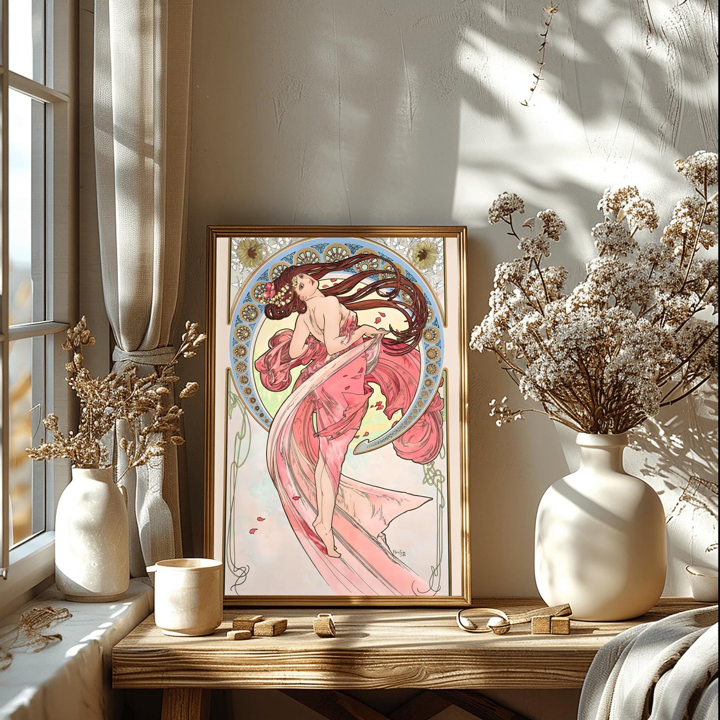 Alfons Mucha Art Nouveau Print: 'The Arts - Dance' Vintage Poster