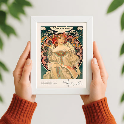 Alfons Mucha Art Nouveau Print: Elegant Female Figure, 1898 Vintage Poster