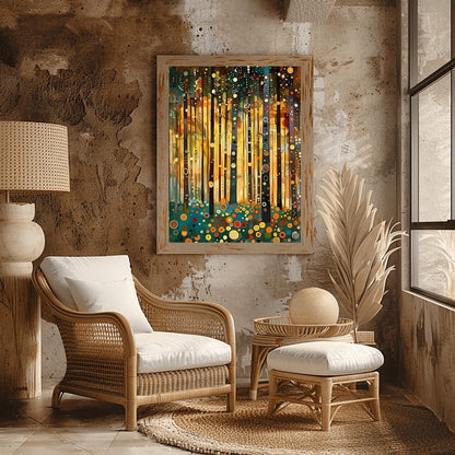Gustav Klimt Golden Garden Print: Museum Exhibition Art Poster