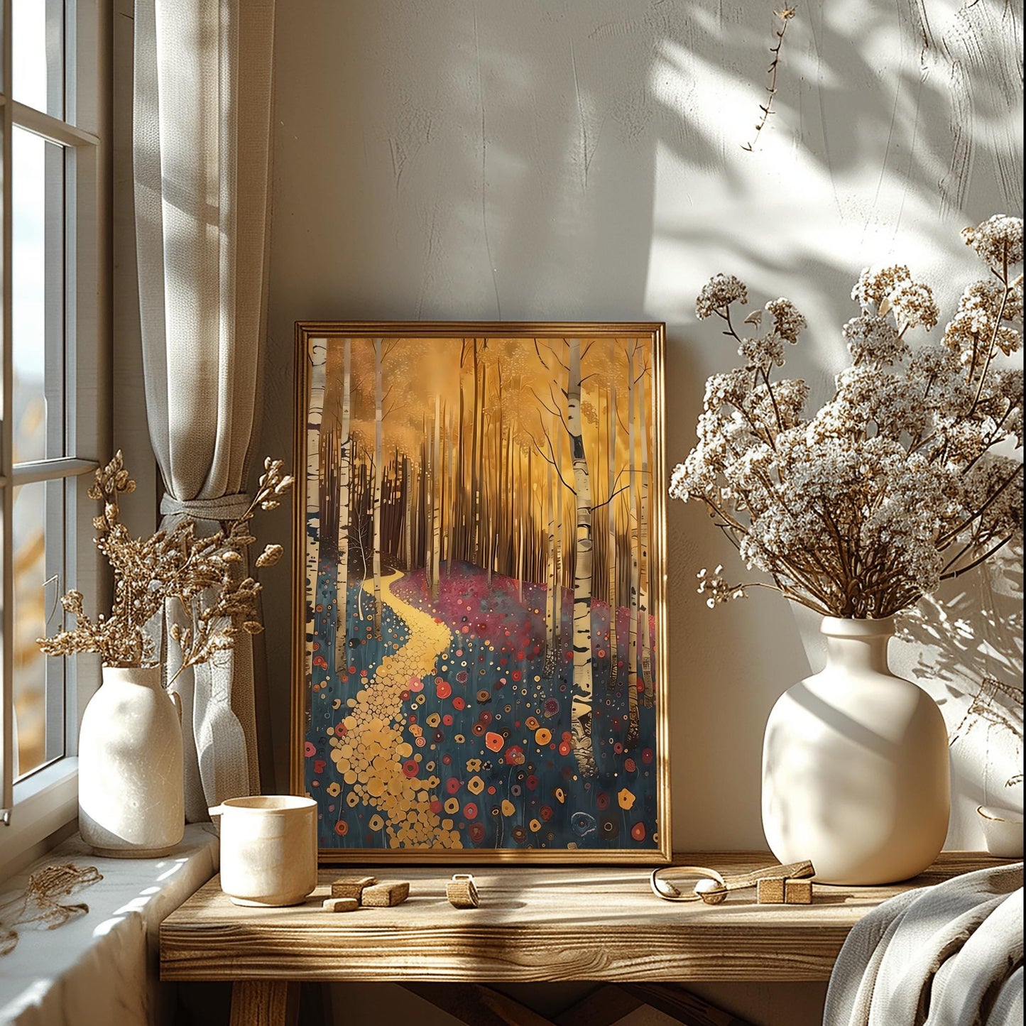 Gustav Klimt Golden Path Print: Museum Exhibition Art Poster