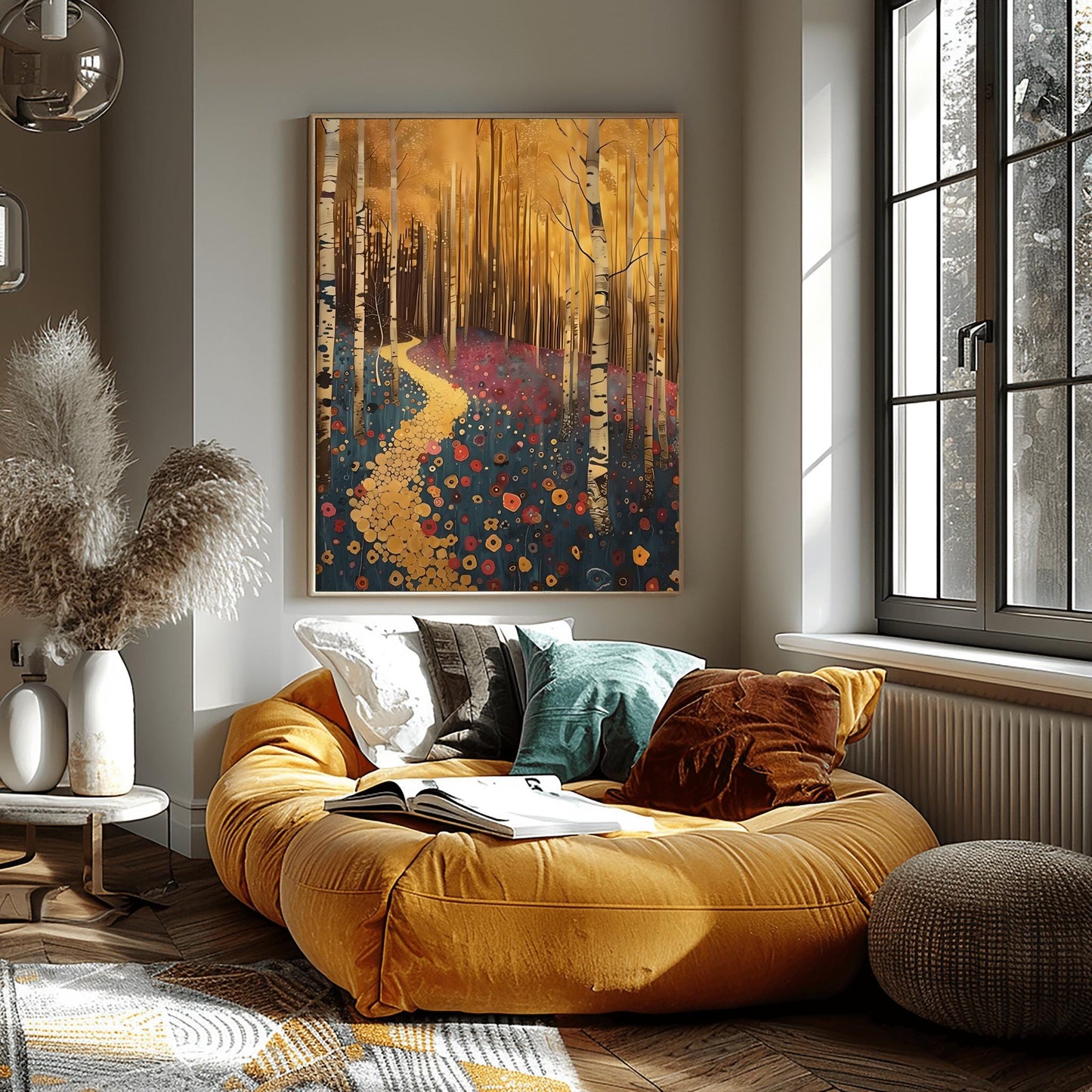 Gustav Klimt Golden Path Print: Museum Exhibition Art Poster