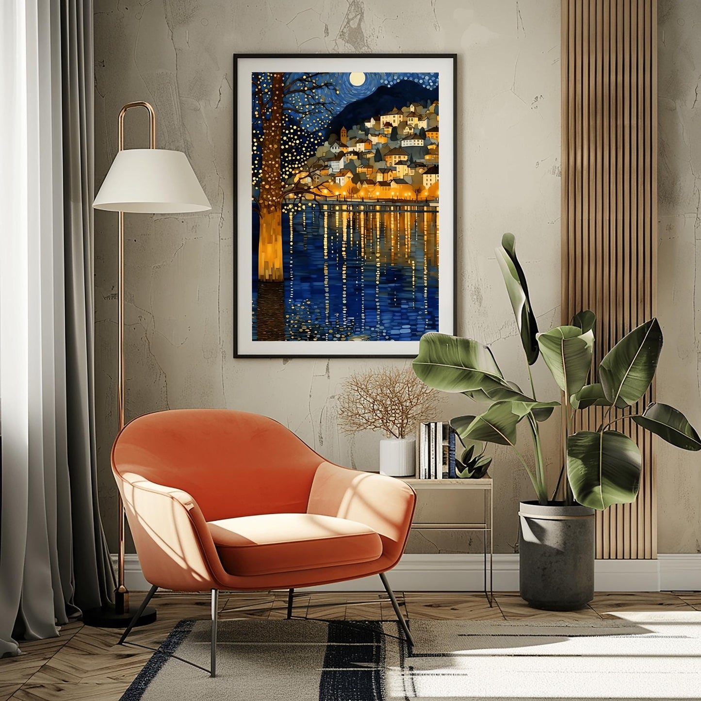 Gustav Klimt Night Lake Print: Moon & Stars Fine Art Poster