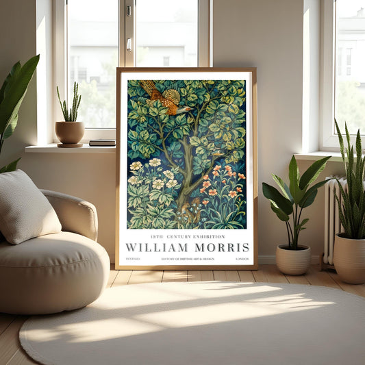 William Morris Art Print: 19th Century Bird and Squirrel Tapestry Poster