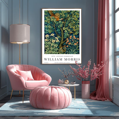 William Morris Art Print: 19th Century Bird and Squirrel Tapestry Poster