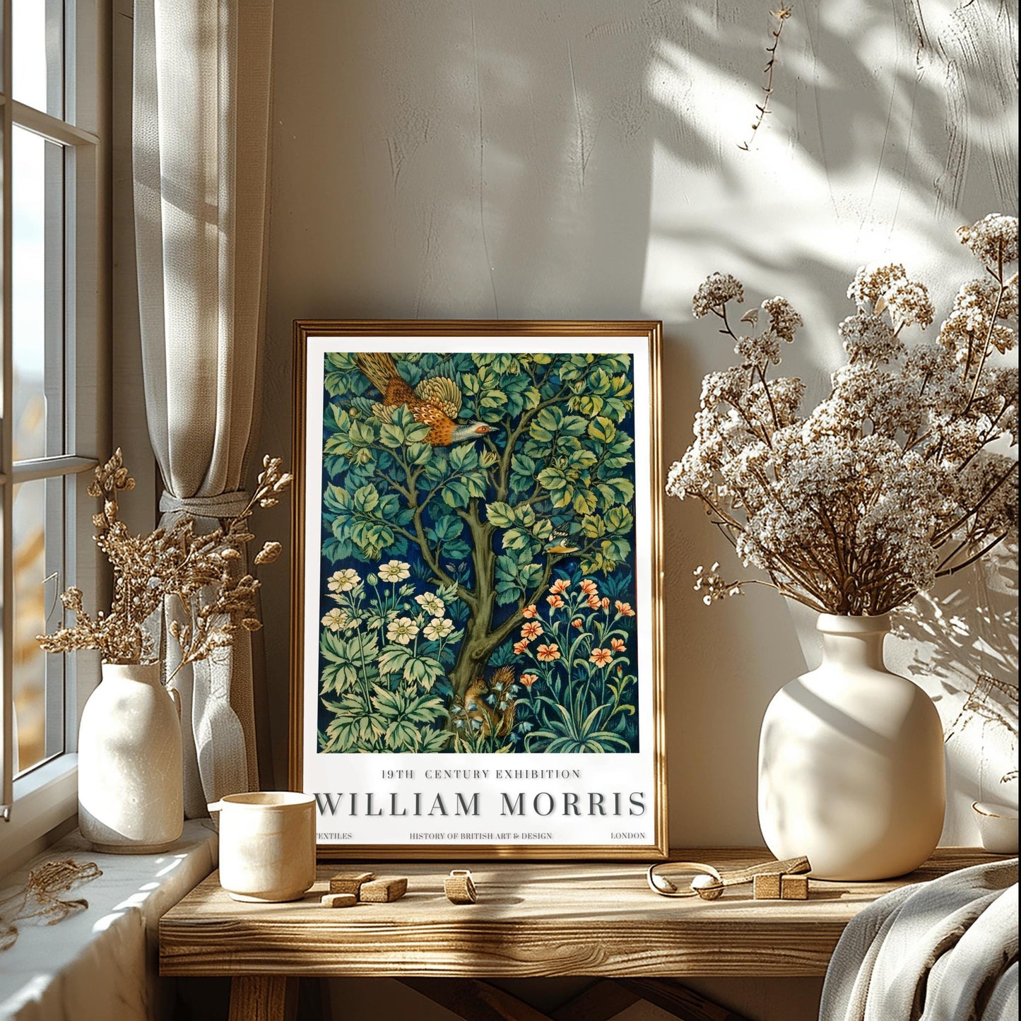 William Morris Art Print: 19th Century Bird and Squirrel Tapestry Poster