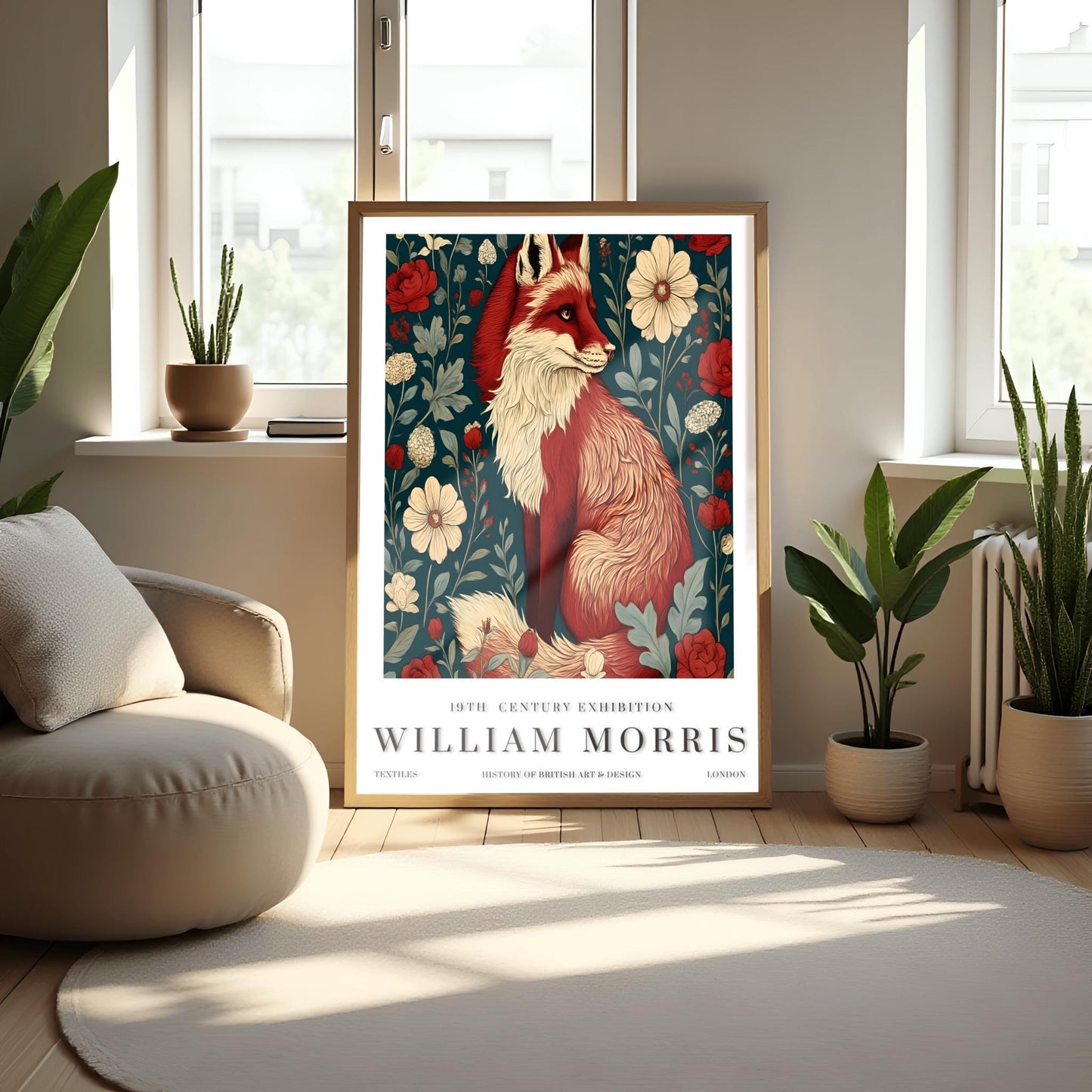 William Morris Fox Print: Vintage Arts & Crafts Floral Wall Art