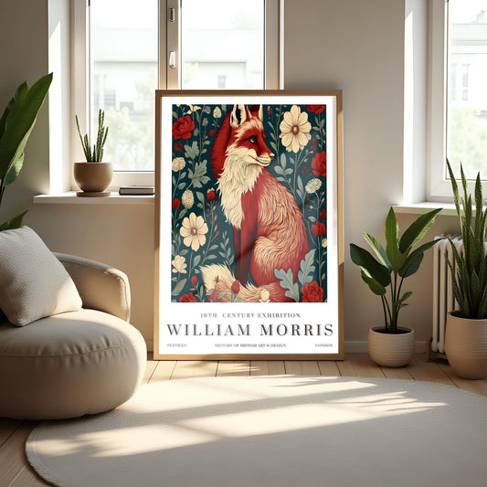 William Morris Fox Print: Vintage Arts & Crafts Floral Wall Art