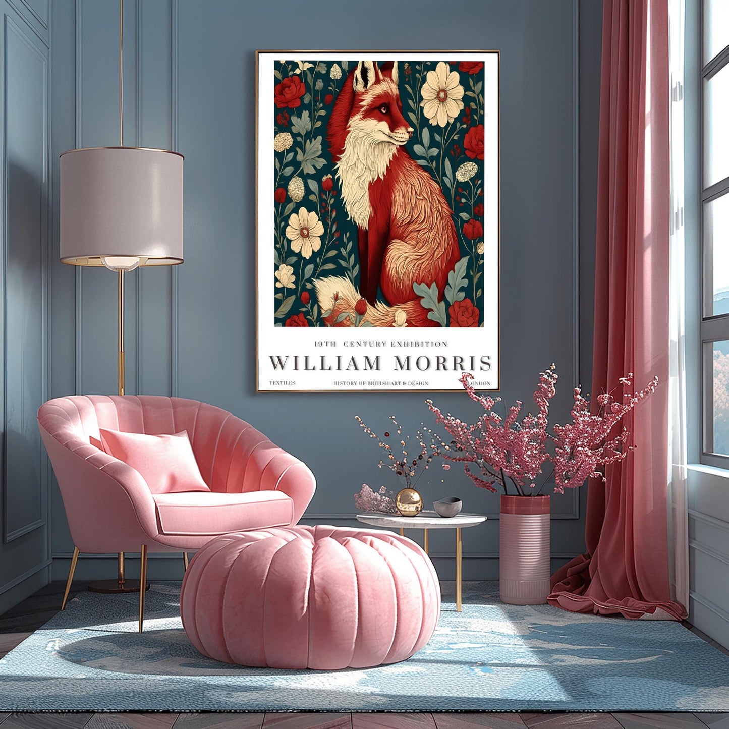 William Morris Fox Print: Vintage Arts & Crafts Floral Wall Art