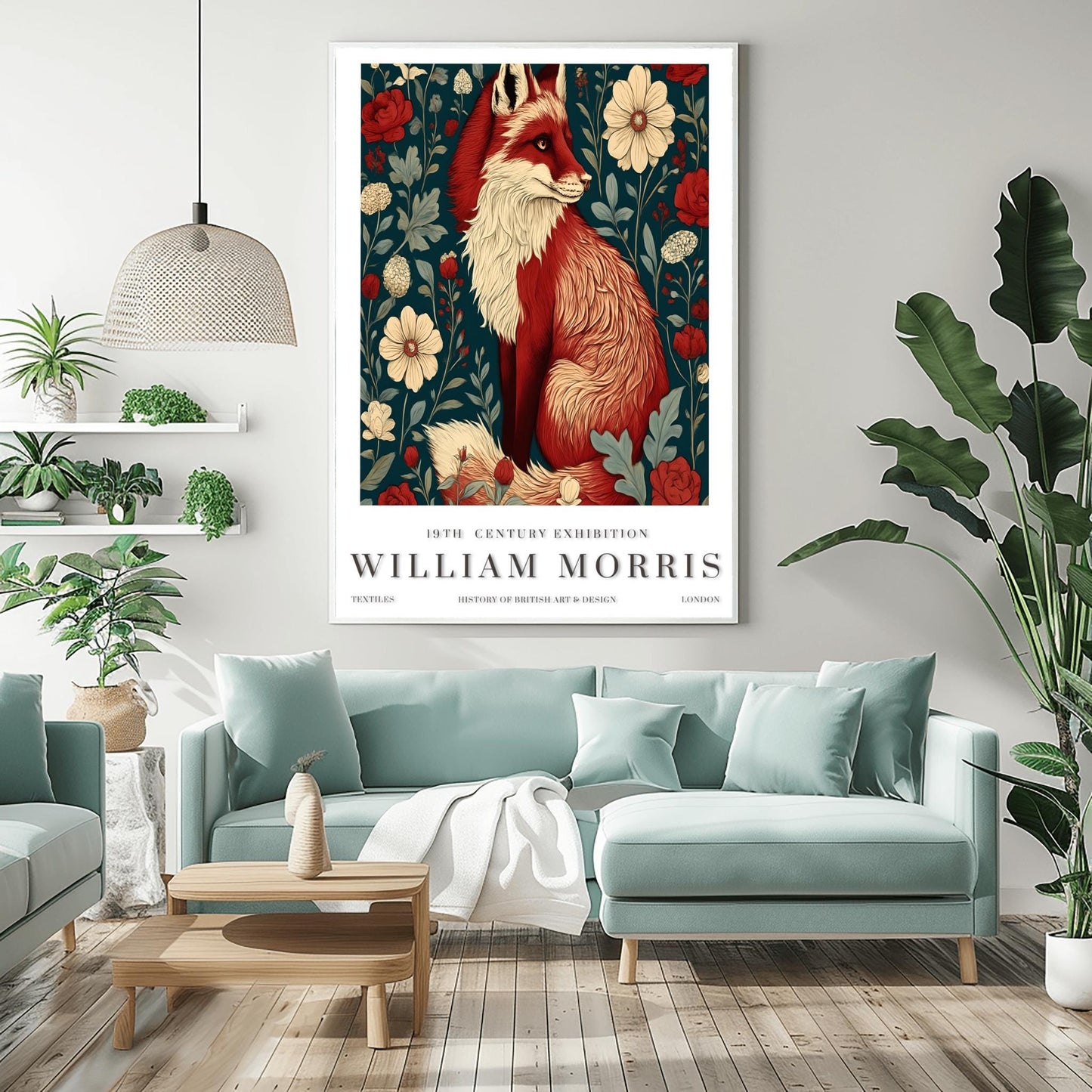 William Morris Fox Print: Vintage Arts & Crafts Floral Wall Art