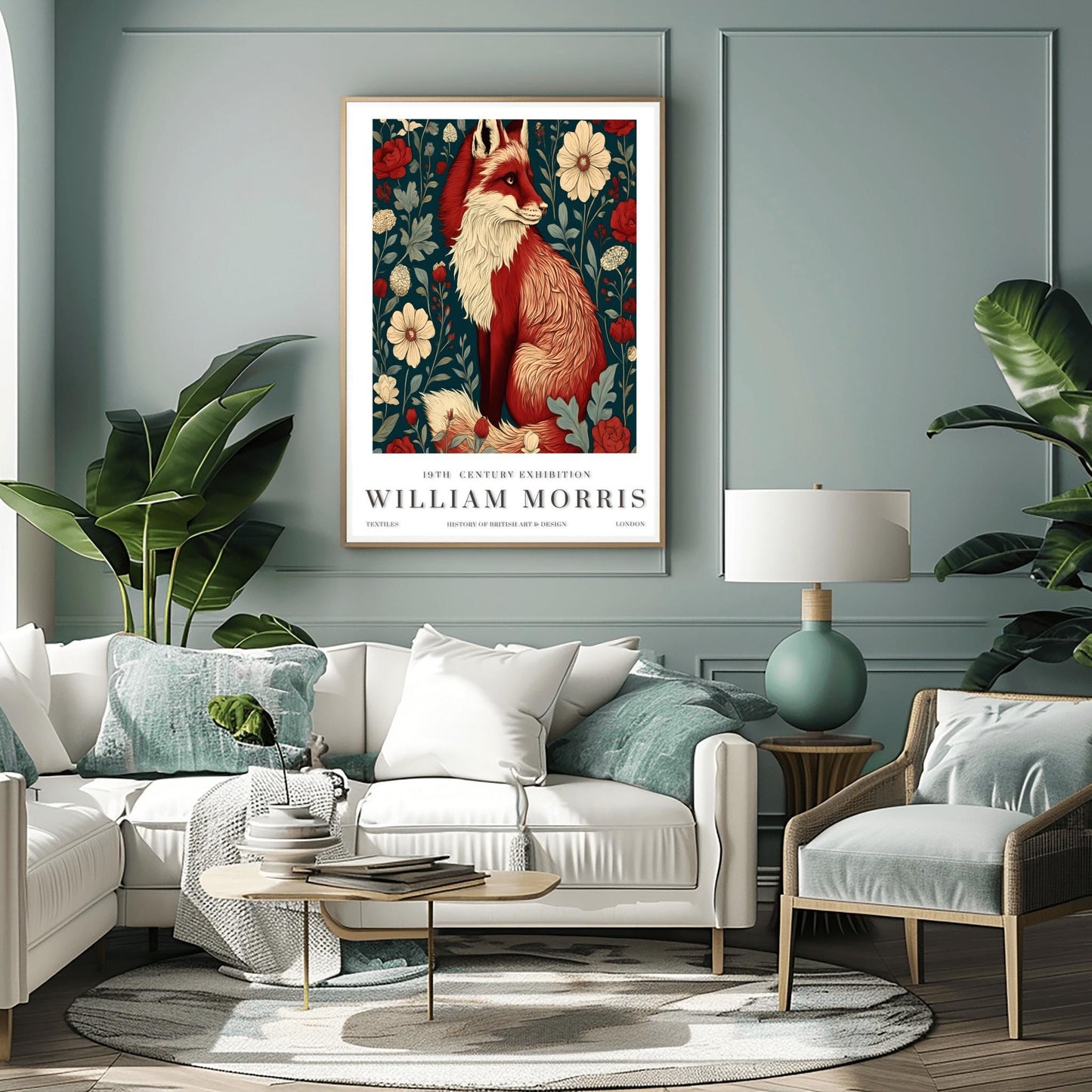 William Morris Fox Print: Vintage Arts & Crafts Floral Wall Art