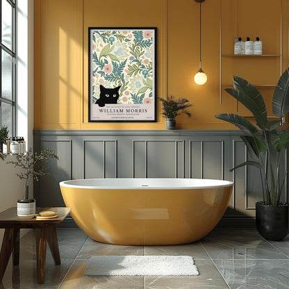 William Morris Black Cat Poster: Arts & Crafts Exhibition Print