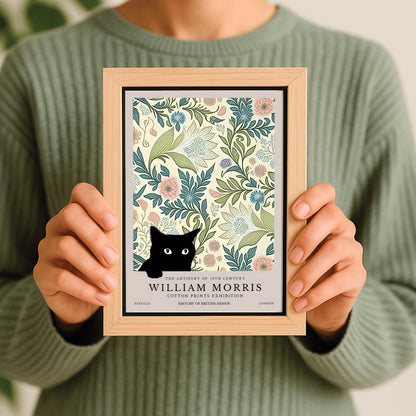 William Morris Black Cat Poster: Arts & Crafts Exhibition Print