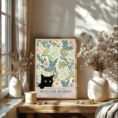 William Morris Black Cat Poster: Arts & Crafts Exhibition Print