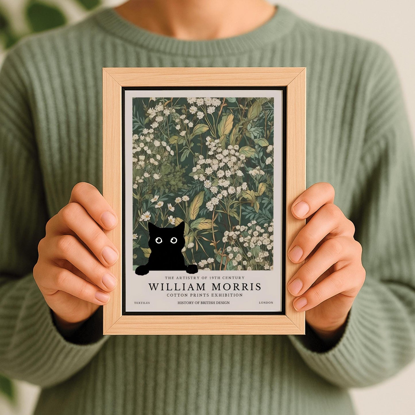 Black Cat William Morris Print: Arts & Crafts Exhibition Poster