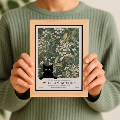 Black Cat William Morris Print: Arts & Crafts Exhibition Poster