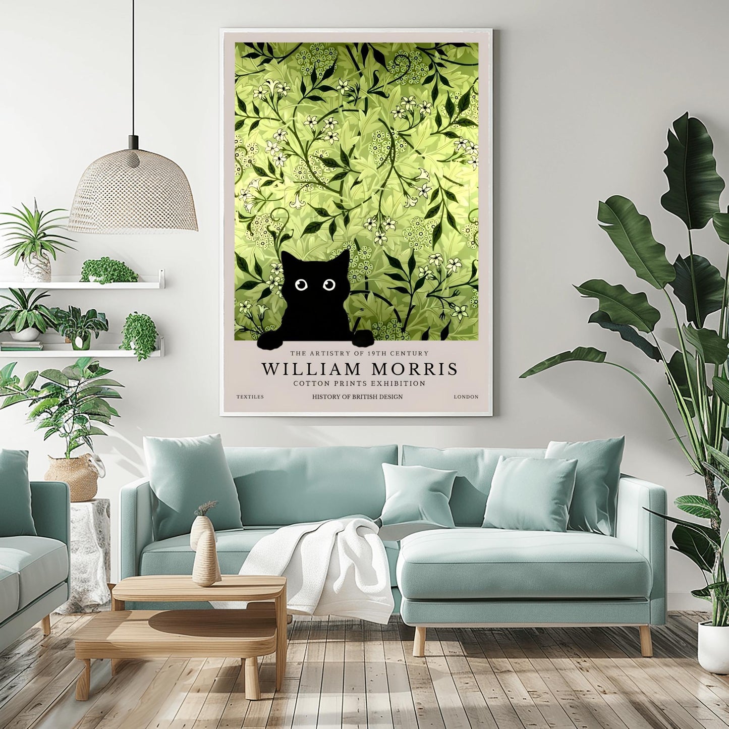 Black Cat William Morris Print: Arts & Crafts Exhibition Poster