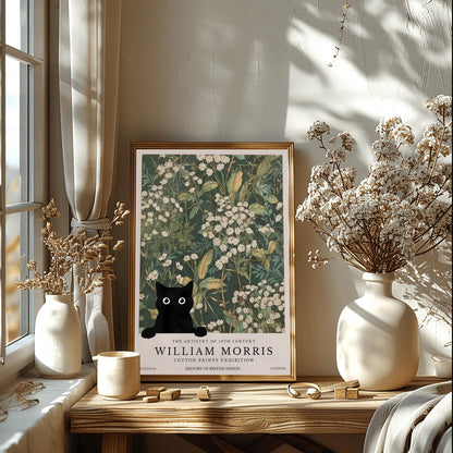 Black Cat William Morris Print: Arts & Crafts Exhibition Poster