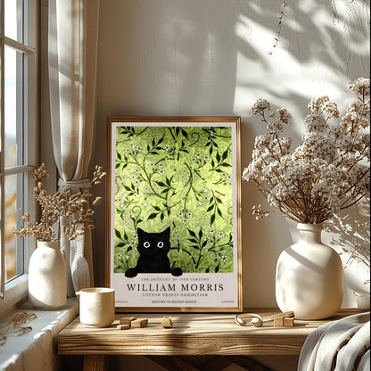 Black Cat William Morris Print: Arts & Crafts Exhibition Poster