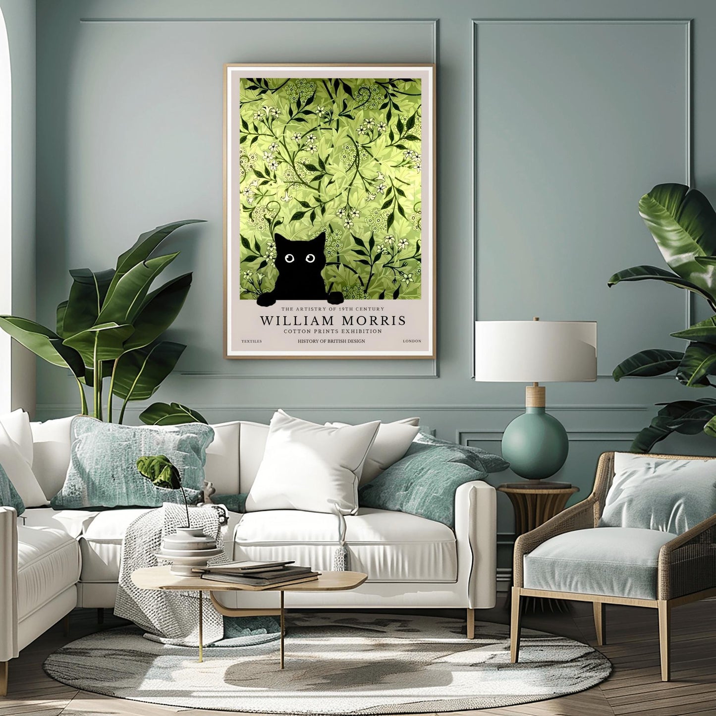 Black Cat William Morris Print: Arts & Crafts Exhibition Poster