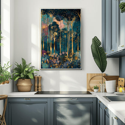 Gustav Klimt Inspired Forest Print: Surreal Autumn Home Decor (view 6)