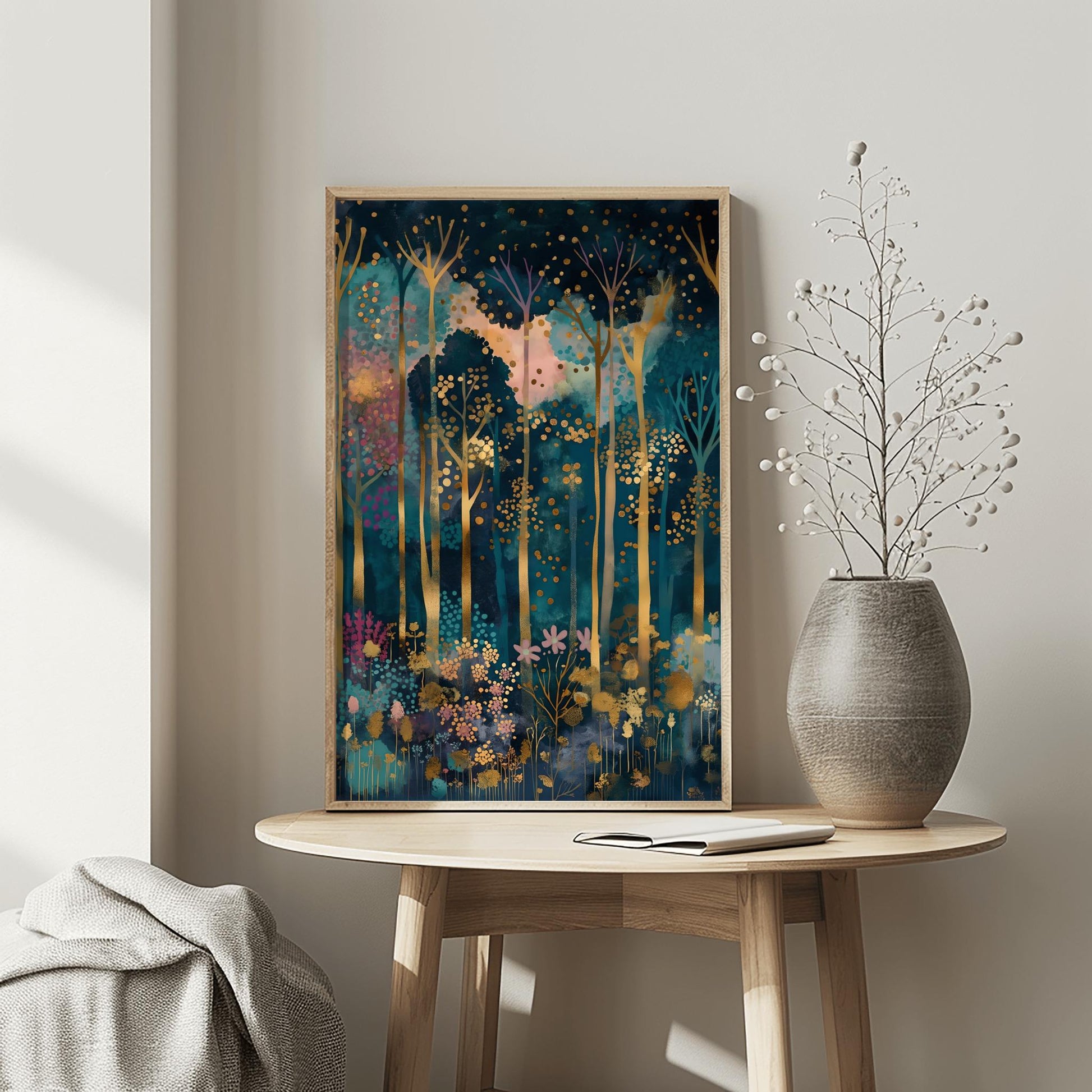 Gustav Klimt Inspired Forest Print: Surreal Autumn Home Decor (view 7)