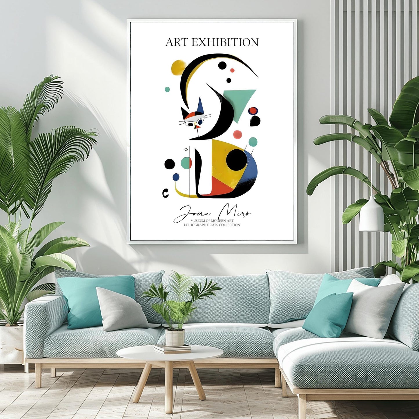 Joan Miró Cat Poster: Abstract Geometric Art, Modernist Exhibition Print