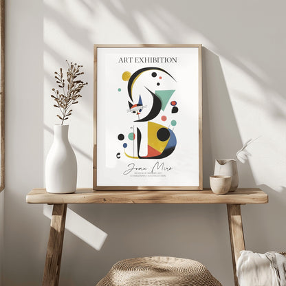 Joan Miró Cat Poster: Abstract Geometric Art, Modernist Exhibition Print