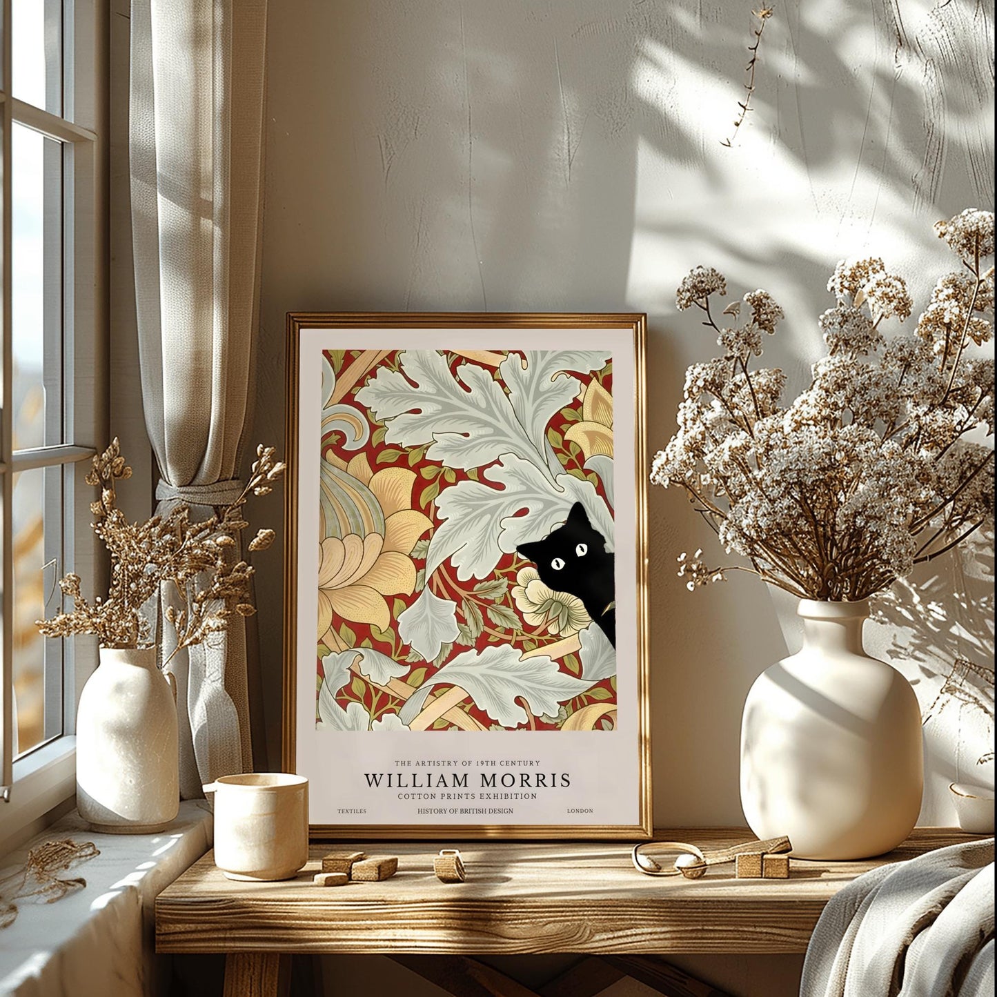 William Morris Cat Print: Arts & Crafts Exhibition Poster
